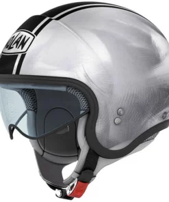 Casco Moto Mini-Jet Nolan N21 Caribe 024 Verkratzte Chrom Silber