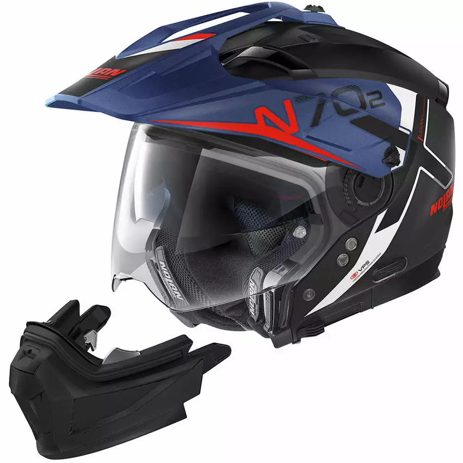 Crossover Motorradhelm Nolan N70.2 X BUNGEE N-Com 038 Matt Schwarz Blau 3 Crossover Motorradhelm Nolan N70.2 X BUNGEE N-Com 038 Matt Schwarz Blau – Bild 3