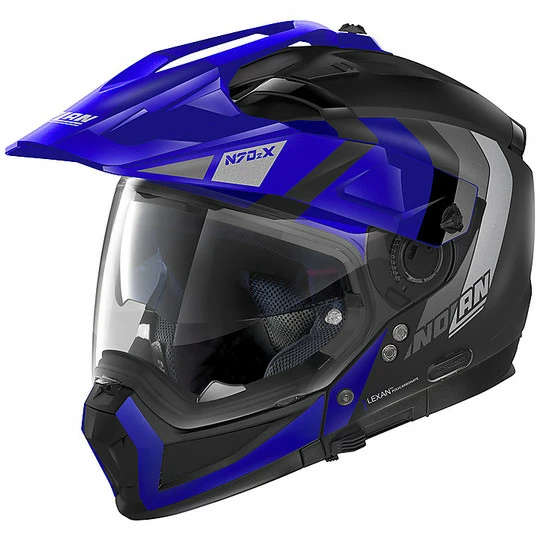 CrossOver On-Off Motorradhelm Nolan N70.2x DECURIO N-Com 032 Schwarz Matt Blau 1 CrossOver On-Off Motorradhelm Nolan N70.2x DECURIO N-Com 032 Schwarz Matt Blau