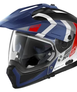 CrossOver On-Off Motorradhelm Nolan N70.2x DECURIO N-Com 033 Weiß Blau Meta