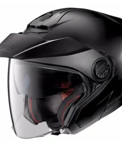 Doppel Visier Motorrad Helm Jet Nolan N40.5 Klassische N-com 010 Matt Black