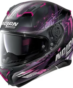 Integraler Motorradhelm Nolan N87 CARNIVAL N-Com 086 Schwarz Matt Pink