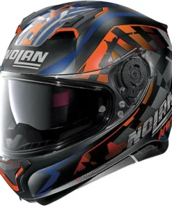 Integraler Motorradhelm Nolan N87 VENATOR N-Com 091 Schwarz Matt Blau