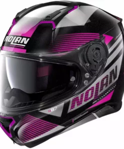 Integrierter Motorradhelm Nolan N87 JOLT N-Com 103 Schwarz Metall Pink