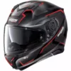 Integrierter Motorradhelm Nolan N87 Plus OVERLAND N-Com 031 Matt Schwarz Rot