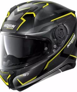 Integrierter Motorradhelm Nolan N87 Plus OVERLAND N-Com 032 Matt Schwarz Gelb