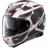 Integrierter Motorradhelm Nolan N87 Plus OVERLAND N-Com 035 Weißmetall Rot