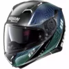 Integrierter Motorradhelm Nolan N87 SIOUX N-Com 107 Matt Schwarz Grün Blau