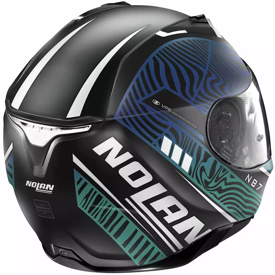 Integrierter Motorradhelm Nolan N87 SIOUX N-Com 107 Matt Schwarz Grün Blau 2 Integrierter Motorradhelm Nolan N87 SIOUX N-Com 107 Matt Schwarz Grün Blau – Bild 2