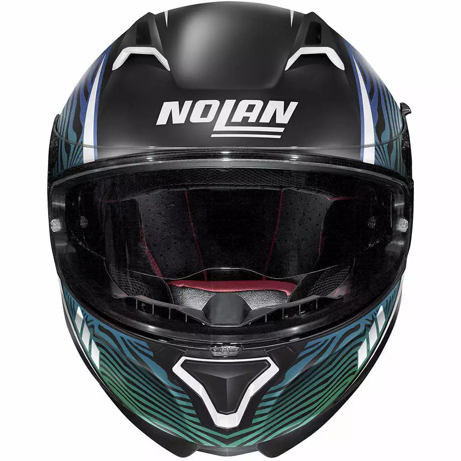 Integrierter Motorradhelm Nolan N87 SIOUX N-Com 107 Matt Schwarz Grün Blau 3 Integrierter Motorradhelm Nolan N87 SIOUX N-Com 107 Matt Schwarz Grün Blau – Bild 3