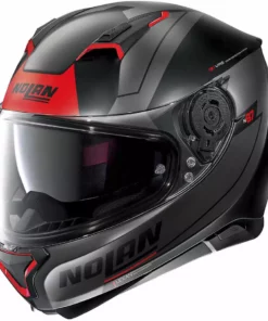 Integrierter Motorradhelm Nolan N87 SKILLED N-Com 097 Matt Schwarz Rot