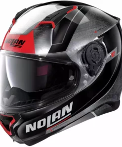 Integrierter Motorradhelm Nolan N87 SKILLED N-Com 100 Scratched Chromed