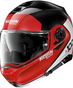 Modularer Motorradhelm P / J-geprüft Nolan N100.5 Plus DISTINCTIVE N-Com 027 Glossy Black Red