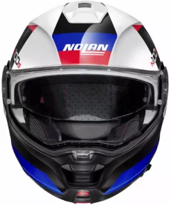 Modularer Motorradhelm P / J Homologation Nolan N100.5 HILLTOP N-Com 049 Weißmetall Blau -Nolan Verkäufe modularer motorradhelm p j homologation nolan n100 5 hilltop n com 049 weissmetall blau 109487