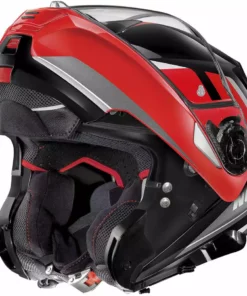 Modularer Motorradhelm P / J Homologation Nolan N100.5 HILLTOP N-Com 050 Glänzend Schwarz Rot -Nolan Verkäufe modularer motorradhelm p j homologation nolan n100 5 hilltop n com 050 glaenzend schwarz rot 109482