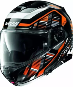 Modularer Motorradhelm P / J Homologation Nolan N100.5 Plus STARBOARD N-Com 047 Glossy Orange