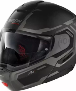 Modularer Motorradhelm P / J Homologation Nolan N90.3 BOHRER N-Com 023 Matt Schwarz