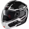 Modularer Motorradhelm P / J Homologation Nolan N90.3 BOHRER N-Com 024 Schwarz Glänzend