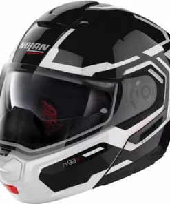 Modularer Motorradhelm P / J Homologation Nolan N90.3 BOHRER N-Com 024 Schwarz Glänzend