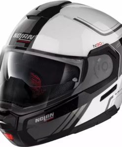 Modularer Motorradhelm P / J Nolan N90.3 VOYAGER N-Com 017 Weißmetallzulassung