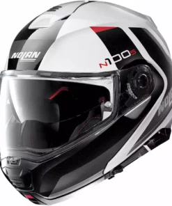 Modularer Motorradhelm P / J-Zulassung Nolan N100.5 HILLTOP N-Com 048 Weißmetall