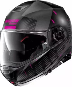 Modularer Motorradhelm P / J-Zulassung Nolan N100.5 LIGHTSPEED N-Com 055 Matt Schwarz Pink