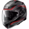 Modularer Motorradhelm P / J-Zulassung Nolan N100.5 Plus OVERLAND N-Com 032 Lavagrau Mattrot