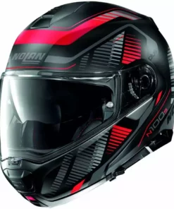 Modularer Motorradhelm P/J Zulassung Nolan N100.5 Plus STARBOARD N-Com 041 Matt Rot