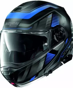 Modularer Motorradhelm P/J Zulassung Nolan N100.5 Plus STARBOARD N-Com 043 Matt Blau