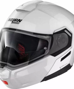 Modularer Motorradhelm P / J-Zulassung Nolan N90.3 CLASSIC N-Com 005 Weißmetall