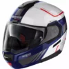 Modularer Motorradhelm P / J-Zulassung Nolan N90.3 VOYAGER N-Com 020 Weißmetall Blau