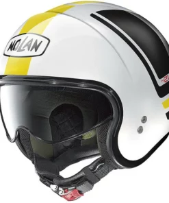 Motorradhelm Jet Nolan N21 FLYBRIDGE 086 Weiß Metall Gelb