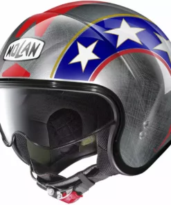 Motorradhelm Jet Nolan N21 OLD GLORY 091 Verkratzt Verchromt