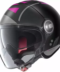 Motorradhelm Jet Nolan N21 Visier AVANT-GARDE 075 Matt Schwarz Pink