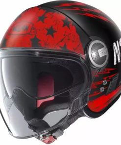 Motorradhelm Nolan N21 Visier JETFIRE 070 Matt Schwarz Rot
