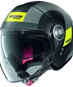 Nolan N21 Mini-Jet Motorradhelm Visier Spheroid 049 Matt Schwarz Gelb