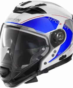 Nolan N70.2 Crossover Motorradhelm GT LAKOTA N-Com 041 Weißmetall Blau