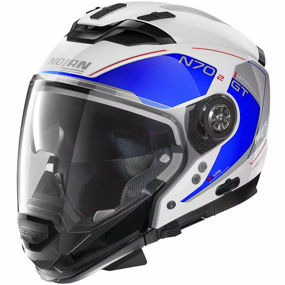 Nolan N70.2 Crossover Motorradhelm GT LAKOTA N-Com 041 Weißmetall Blau 1 Nolan N70.2 Crossover Motorradhelm GT LAKOTA N-Com 041 Weißmetall Blau