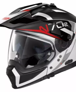 Nolan N70.2 X BUNGEE N-Com 039 Crossover Motorradhelm Weiß Metall Rot