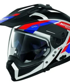 Nolan N70.2x Crossover ON-OFF Motorradhelm Grandes Alpes N-Com 026 Weiß Glänzend Blau